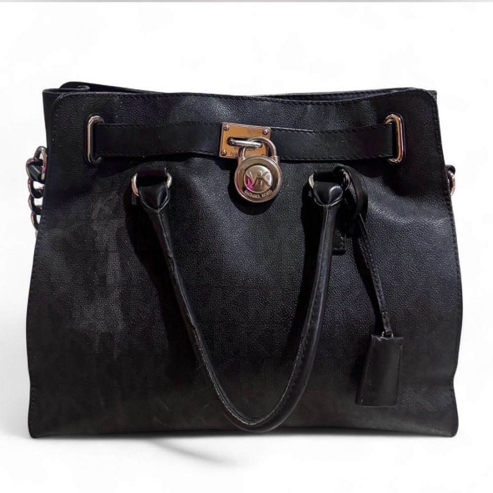 MICHAEL Michael Kors Black Tote Bag with Gold Accents